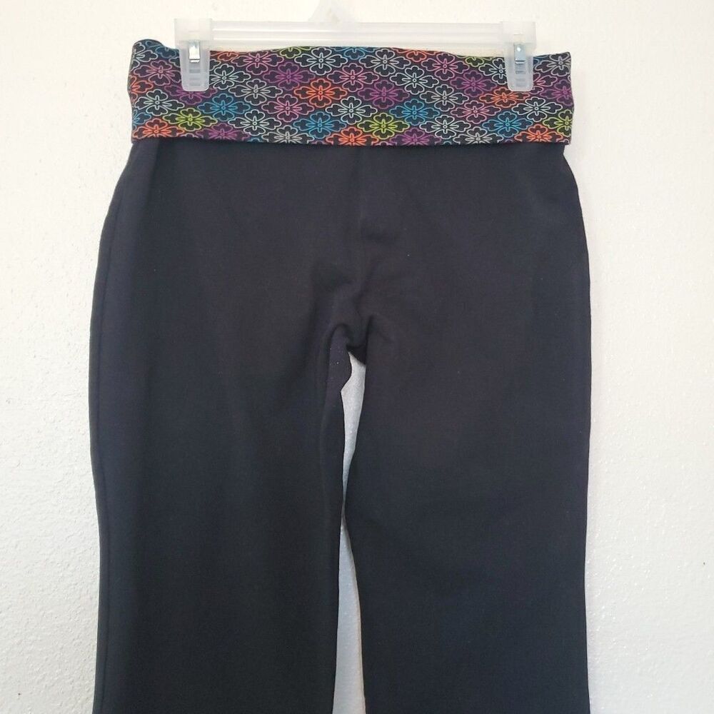Old Navy Capris Womens Sz Small Black Do a Little Yoga Rollover Foldover Y2K - Picture 11 of 13
